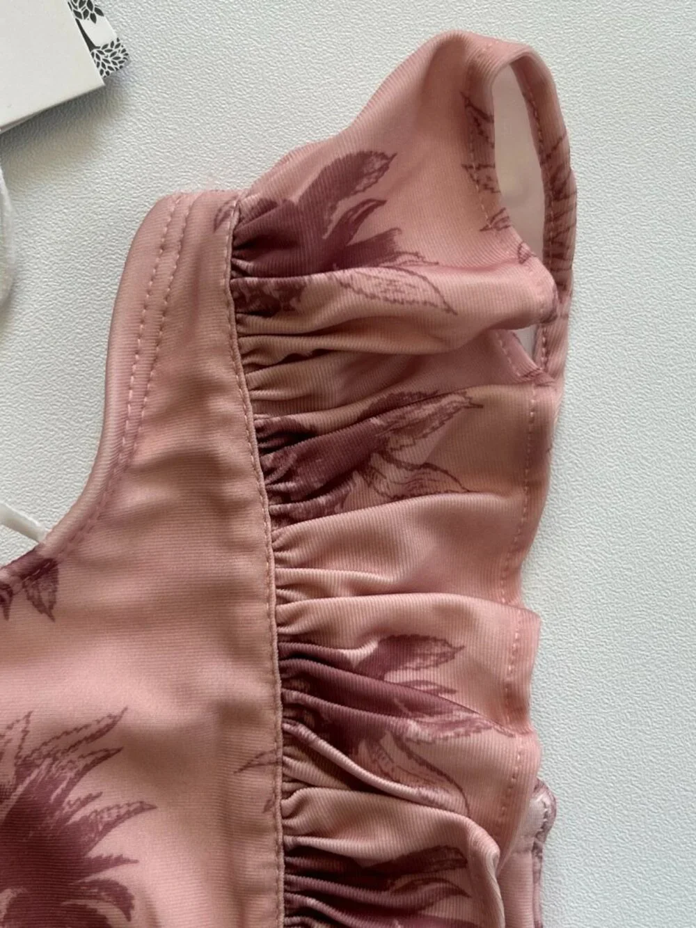 NWT Kate Quinn Baby Swimsuit 3-6M Pink Pineapple Ruffle Tank Style